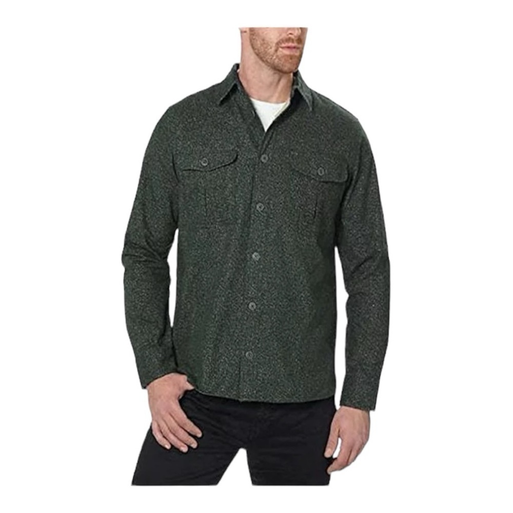 Freedom Foundry Men’s XXL Gray Speckled Flannel Lined Shirt Jacket Shacket